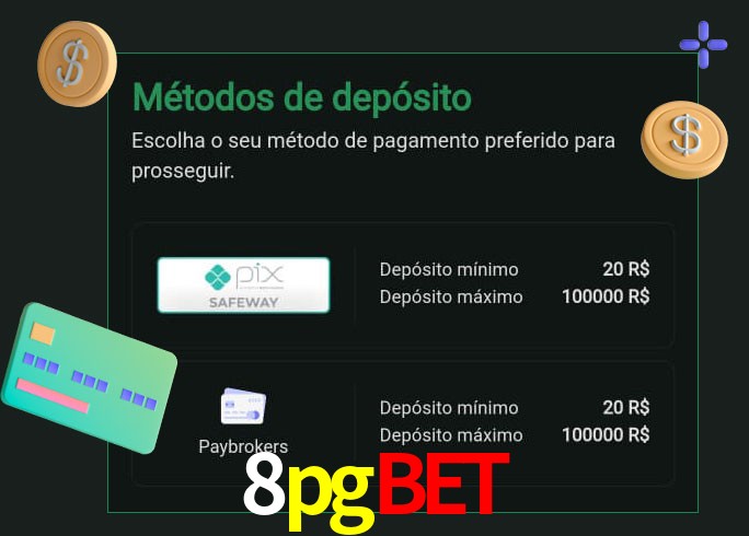 O cassino 8pgbet oferece uma grande variedade de métodos de pagamento